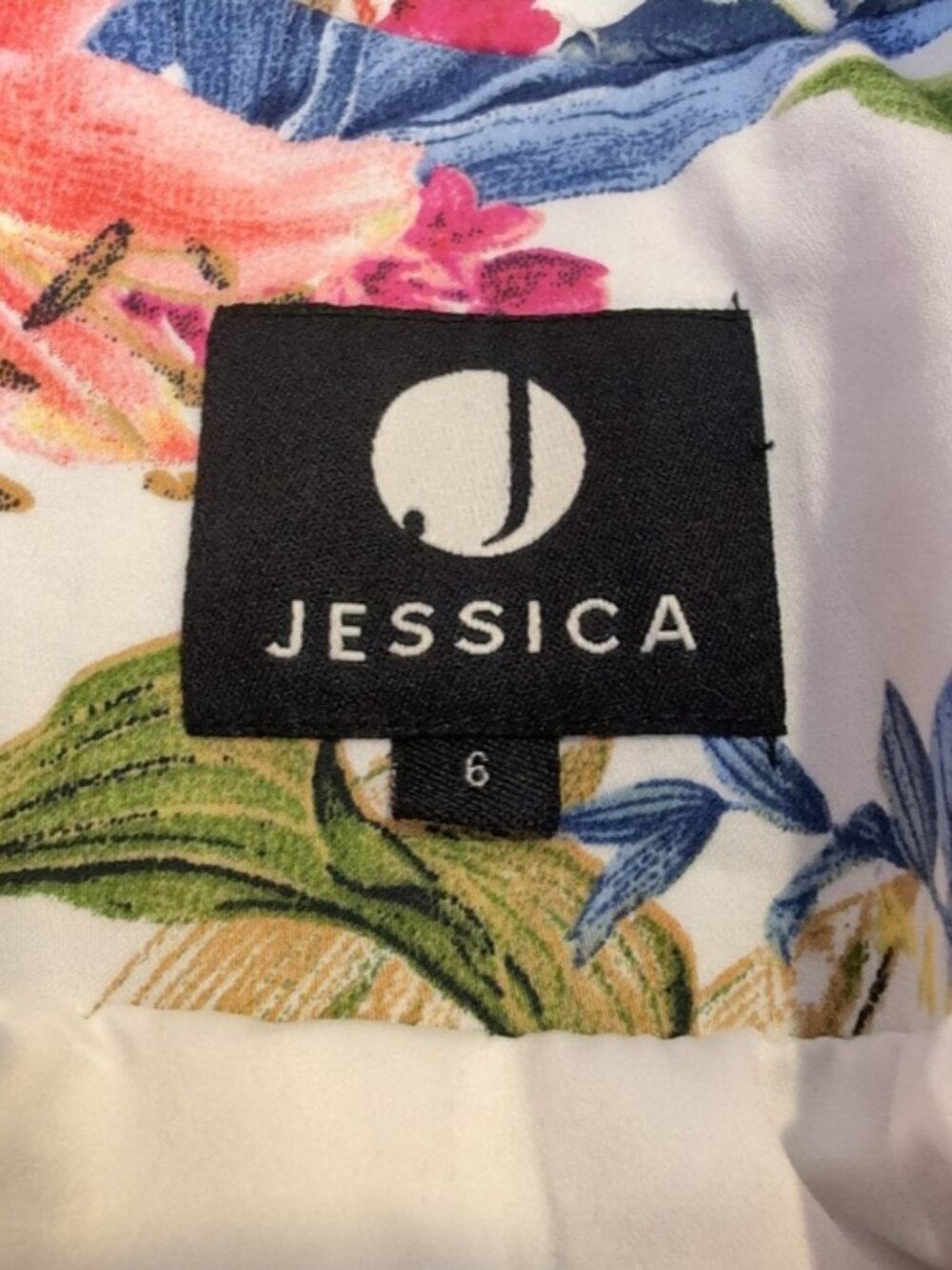 Jessica Floral Blazer Jacket Size 6 Cotton Tailored Mid Length Spring White - Picture 11 of 14